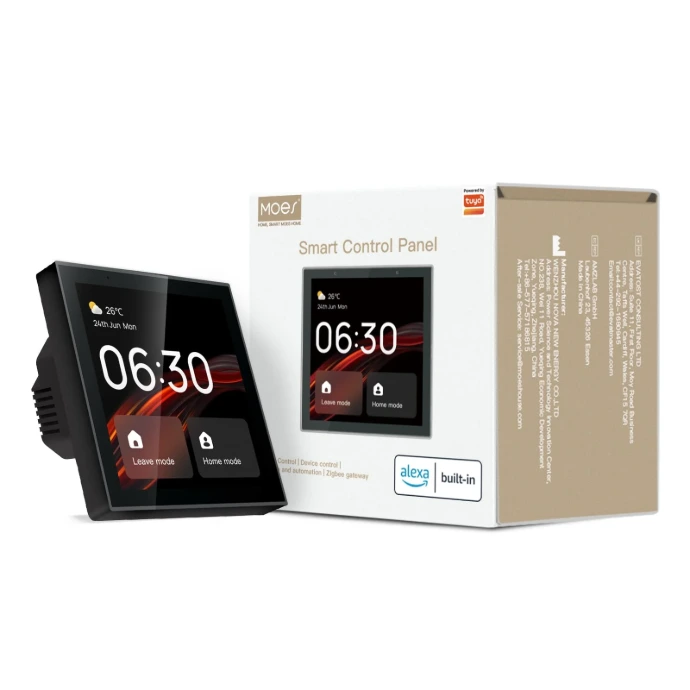 MOES smart control panel and packaging